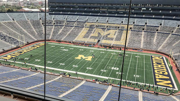 Michigan Stadium about two hours before kickoff against Iowa.